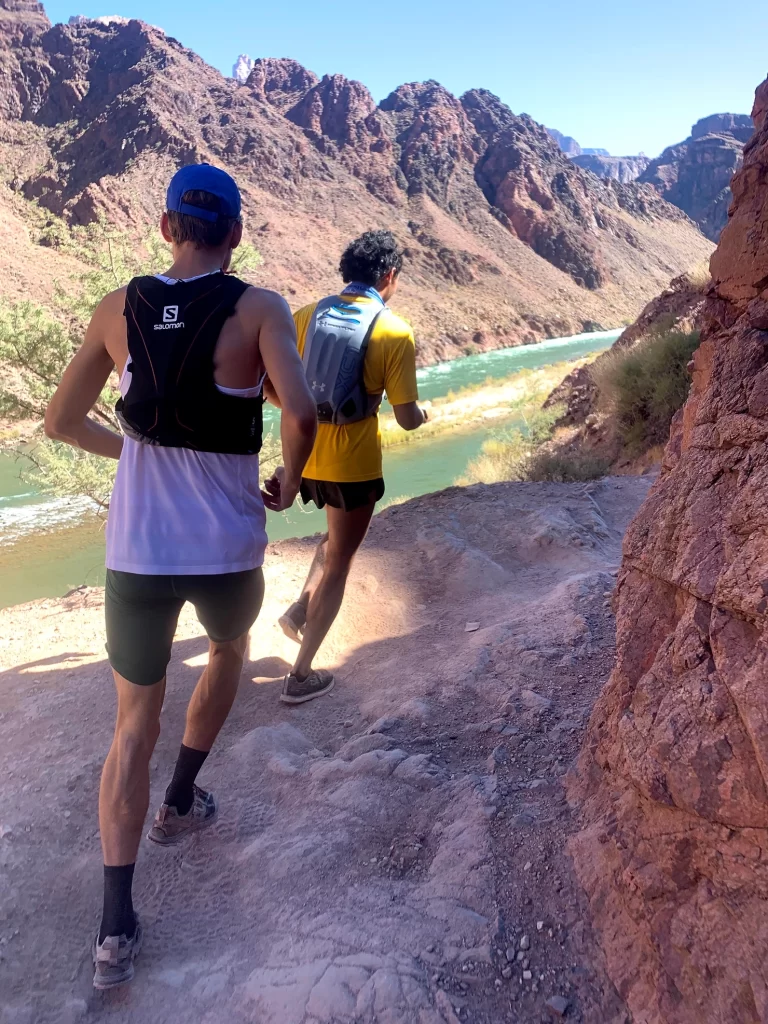 Running at the bottom of the Grand Canyon