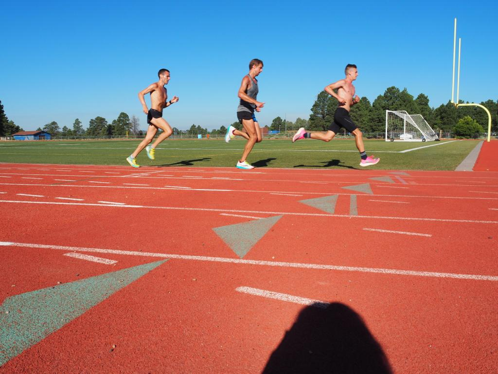 Will, Nick Hilton, and Dylan Belles doing and interval workout